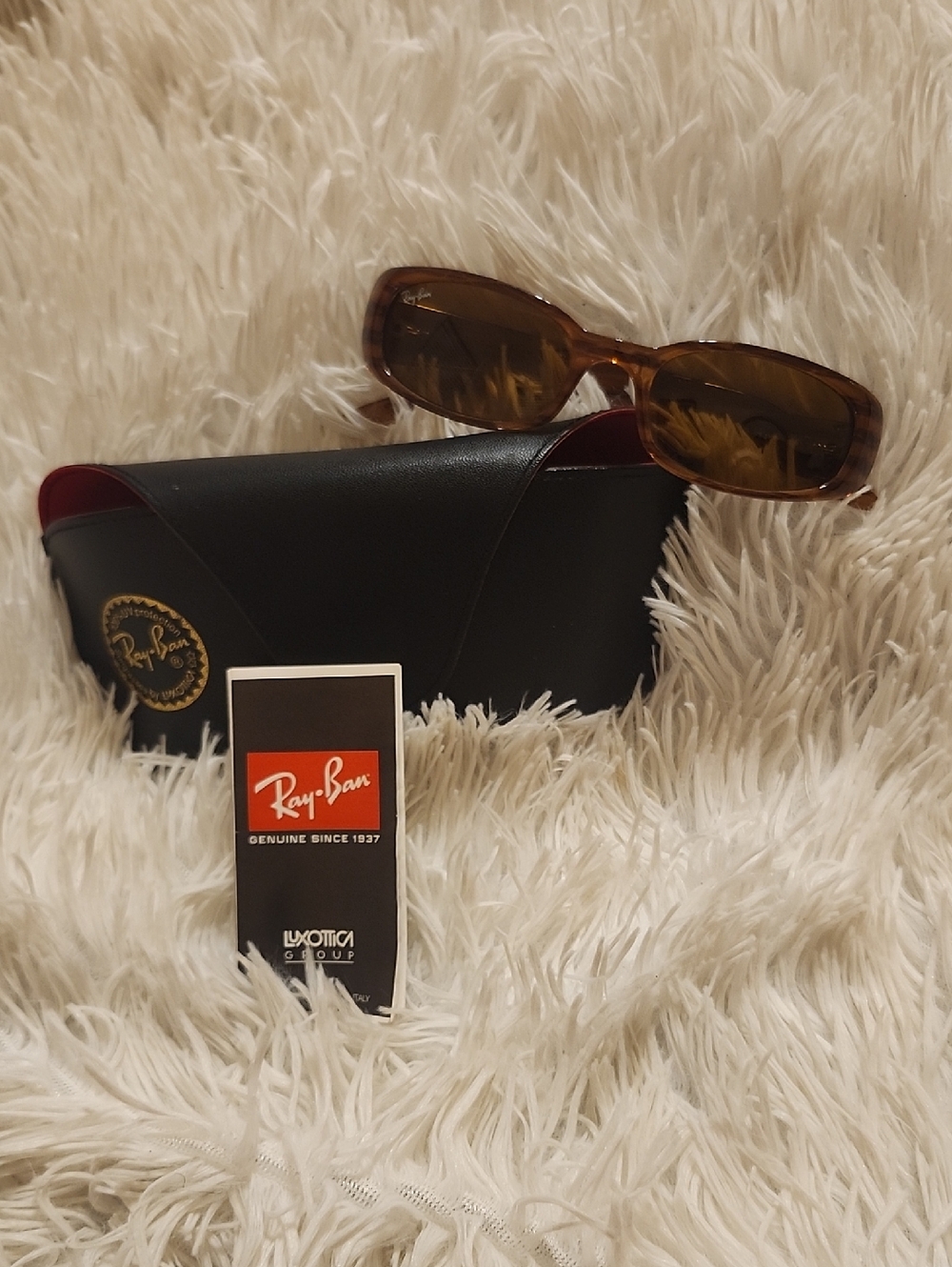 Ray-Ban2129 938 Unisex Brown Rectangular Sunglasses, Case,Original Documentation
